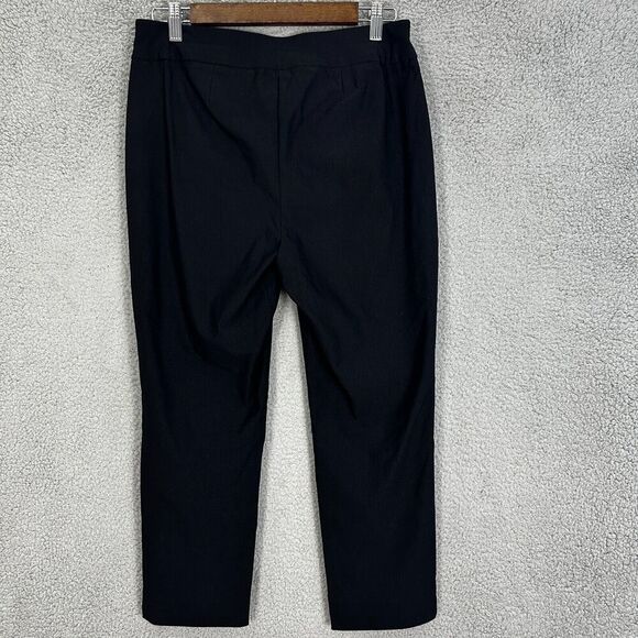 Chicos Pants Womens 6 Black Pull On Ankle Stretch Comfort Career Capsule Minimal - Picture 2 of 7
